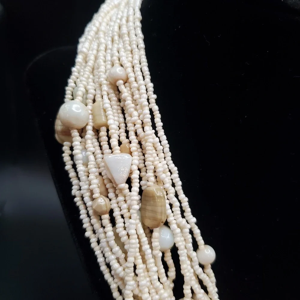 Multi-strand, Layered Glass‎ Seed Bead Necklace 19